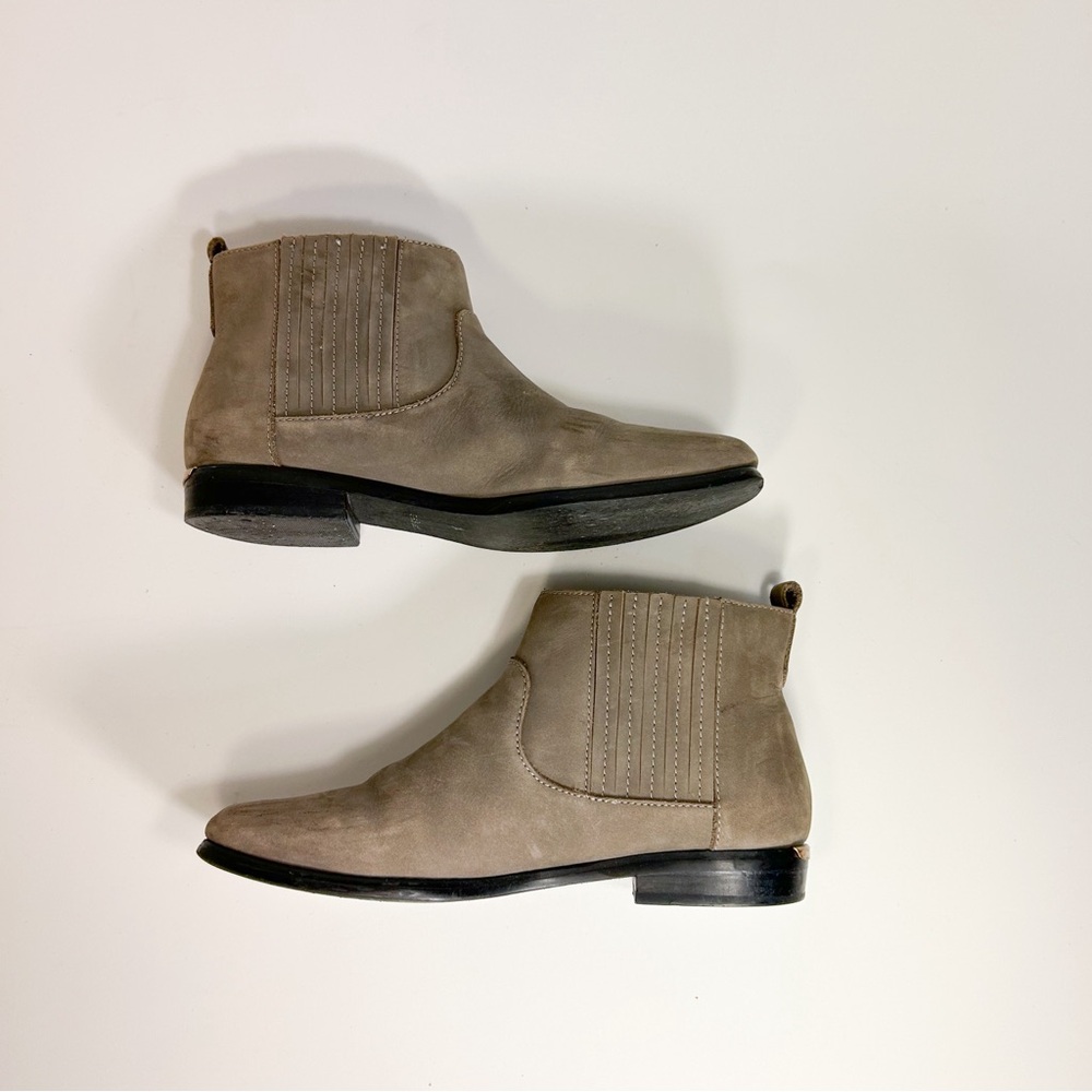 GH Bass & Co leather ankle boot booties gray brown taupe US 8.5 - Picture 6 of 9